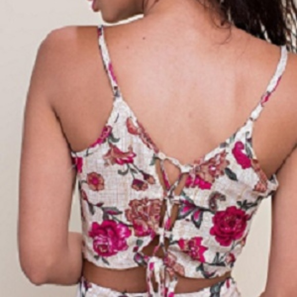 Beautiful vintage floral slit pant set - Picture 6 of 6